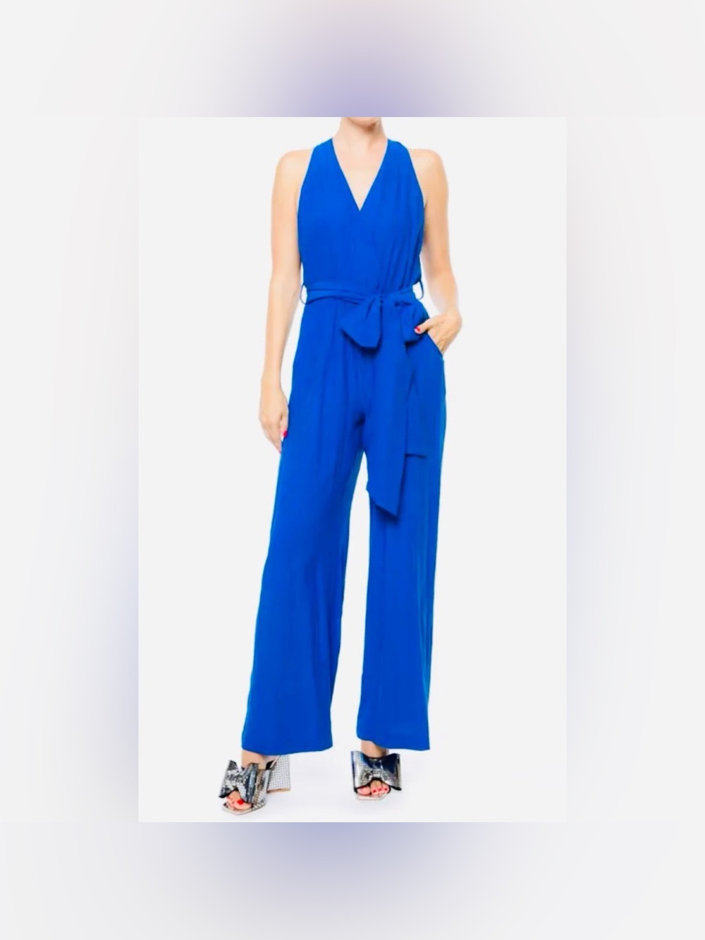 Brand New-London Times petite jumpsuit in Royal Blue